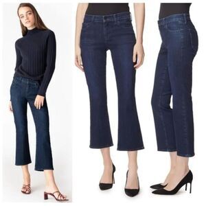 J brand Selena Mid Rise Crop Boot Jeans Dark Wash Indigo Blue Denim 28 Flare Leg